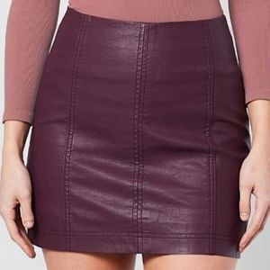 FREE PEOPLE Modern Femme Vegan Leather Mini Skirt